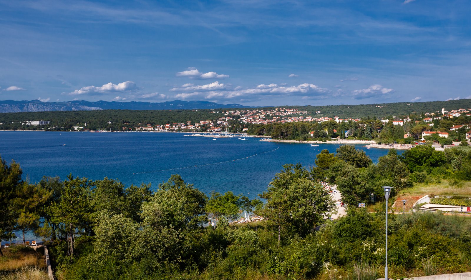 View across Rova Bay towards Malinska