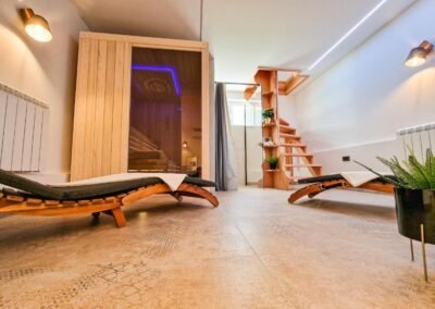 Sauna and relaxation loungers at Grga's Villa